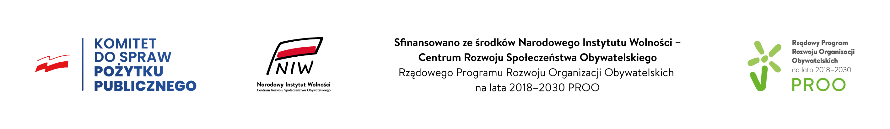 Sfinansowano ze środków Narodowego Instytutu Wolności – Centrum Rozwoju Społeczeństwa Obywatelskiego w ramach Rządowego Programu Rozwoju Organizacji Obywatelskich na lata 2018–2030 PROO.