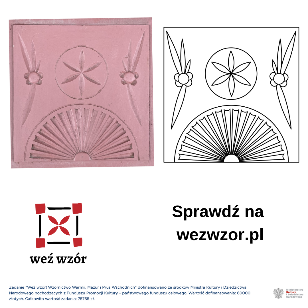 Zdigitalizowany wzór z drzwi szafy, figury geometryczne